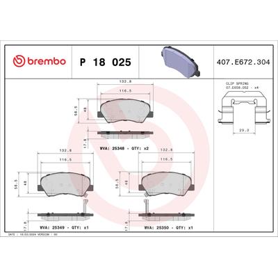 Brembo Bremsbelagsatz, Scheibenbremse [Hersteller-Nr. P18025] für Emgrand, Kia, Hyundai