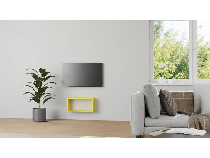 Cube mural coloré sur mesure Pickawood MDF Peint Jaune soufre