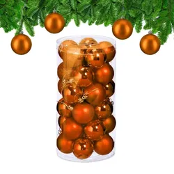 Relaxdays Weihnachtskugeln im 30er Set Orange,Silber