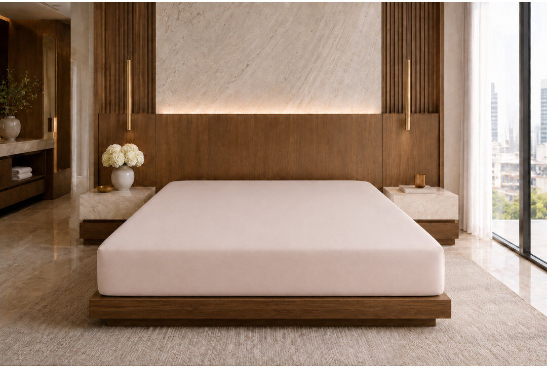 Belledorm Plain Dye 200 TC Egyptian-Quality Cotton 100% Cotton Fitted Sheet Oyster Super King (6')