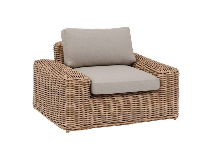 Hespéride - Fauteuil de salon de jardin en résine tressée Savinia - Marron Tahini
