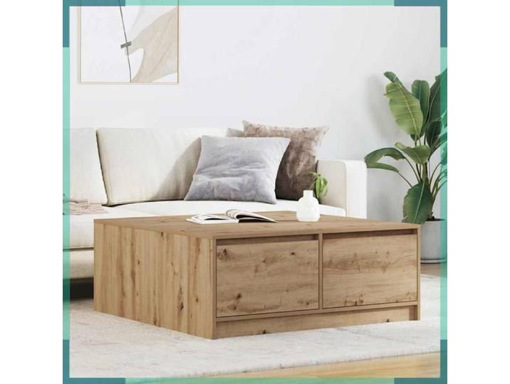 ASHATA Table basse avec tiroirs chêne artisanal 100x100x40 cm -FHE3328407