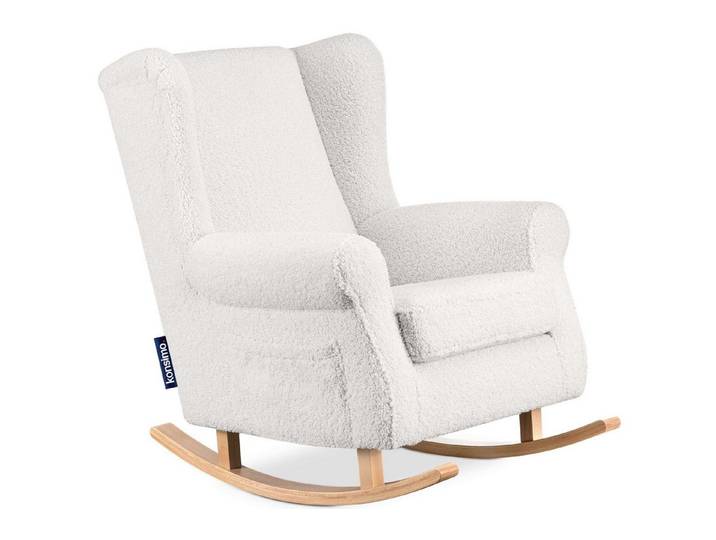 KONSIMO® Schaukelsessel TULES Stillsessel, Schaukelstuhl mit Buchenholzgestell, mit Tasche für kleine Gegenstände