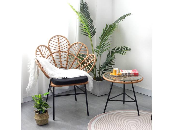 Ins Style paon chaise chambre canapé simple avec fleur Design créatif rotin chaise longue élégant Relaxation siège décor à la maison