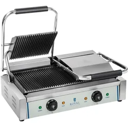 Helloshop26 - Doppelrippen-Panini-Grill – 2 x 1800 Watt professioneller Edelstahl 3614037