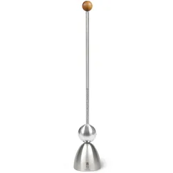 Eierköpfer Clack Holzkugel Edelstahl Braun