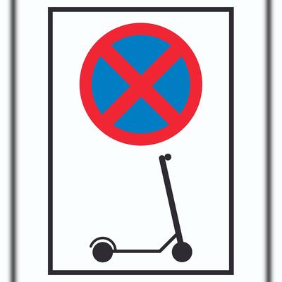 HB-Druck E- Scooter Parken verboten Schild Elektro -Tretroller Roller A3 (297x420mm)