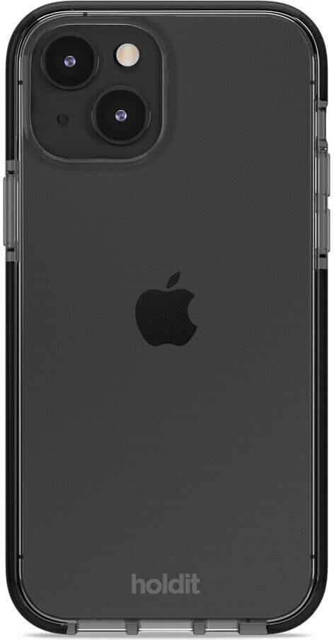 Apple iPhone 15 holdit Seethru Case Suojakuori, Musta