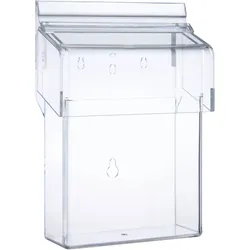 Flyerhalter outdoor mit Deckel, robust A6, Acryl (PMMA), transparent