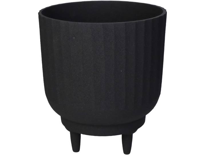 Übertopf Urban - Farbe: schwarz - Material: Glas/Holz - Übertopf