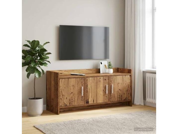 TV-Schrank 102 x 33 x 47 cm Altholz Holzwerkstoff mit Metallgriffen Holzwerkstoff, Altholz-Optik, Metallgriffe, viel Stauraum, einfache Montage, pflegeleicht