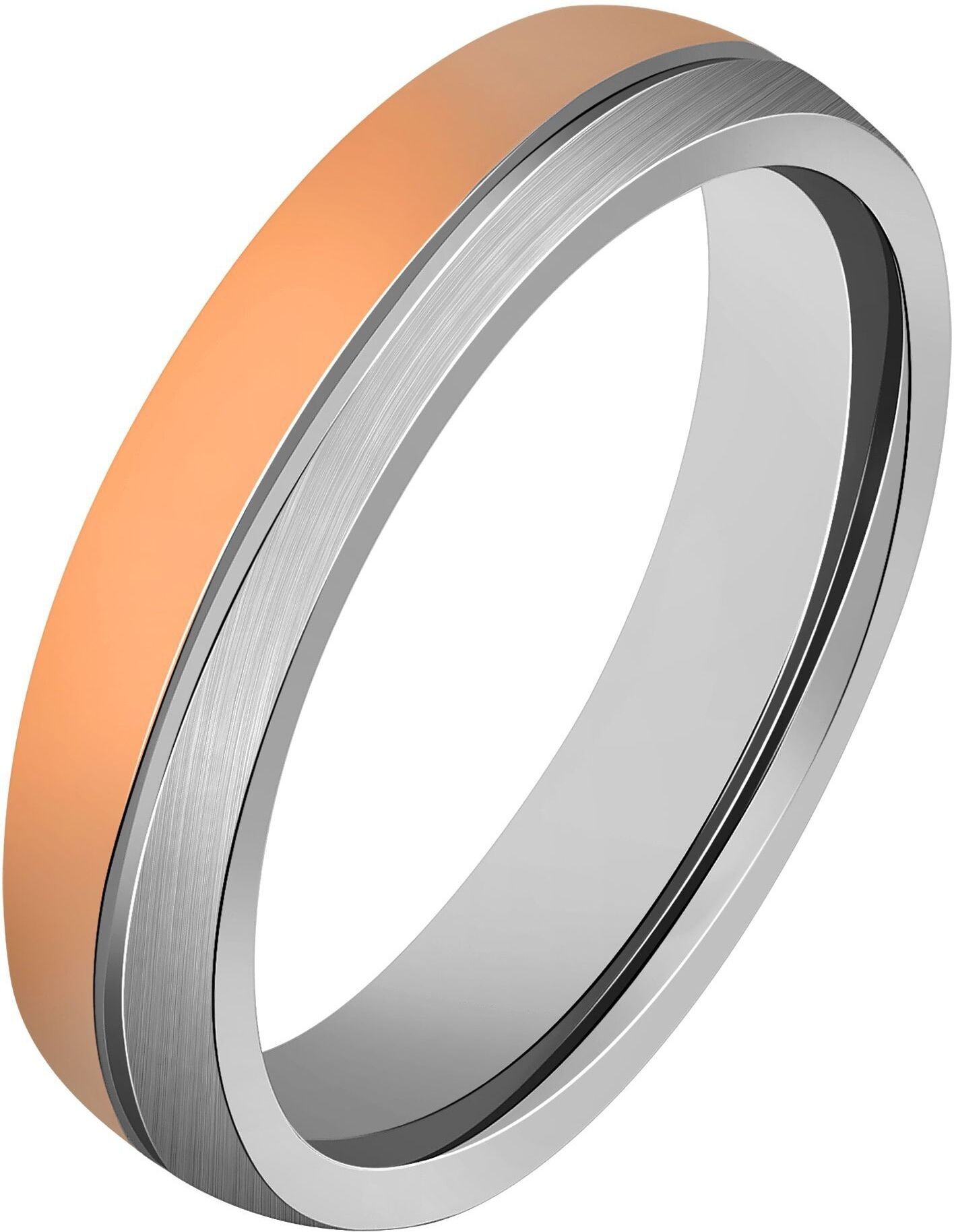 Partnerring AKZENT "Inox Duo, langlebig" Gr. 68, rosa (silberfarbig58), Fingerringe, Herren, 68, Edelstahl, Partnerring