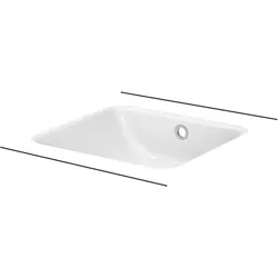 BetteOne Unterbau-Waschtisch, rechteckig, ohne Hahnloch, mit Überlauf, 434x416x130mm, A135-000, Farbe: Weiß