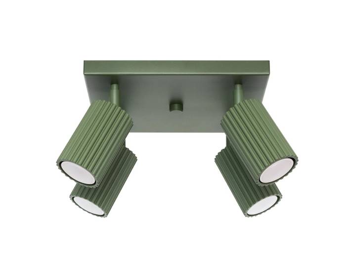 Plafonnier carré avec 4 spots verts orientables