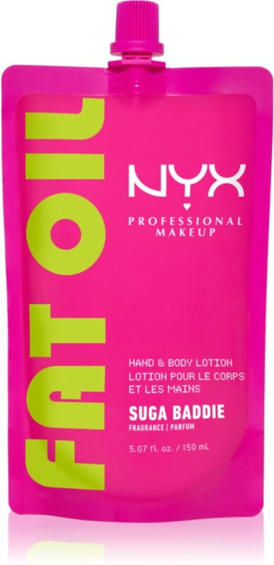 NYX Professional Makeup Fat Oil Body lait hydratant mains et corps avec parfums Suga Baddie 150 ml
