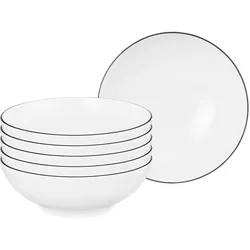 Seltmann Lido Black Line Dessertschalen, Schüssel + Schale, Weiss