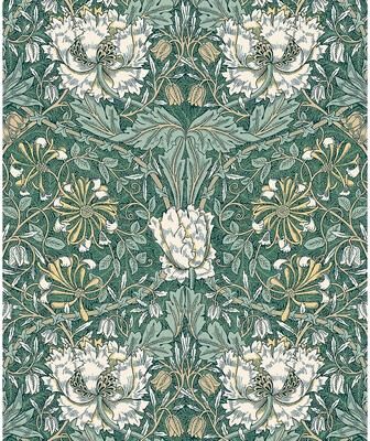 Seabrook Designs Ogee Flora Nonwoven Unpasted Wallpaper