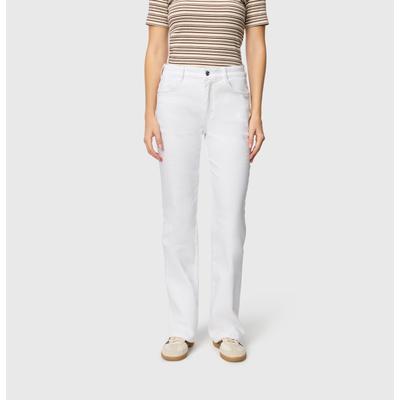 Bootcut-Jeans MAC "LAURA", Damen, Gr. 36, Länge 30, weiß, Denim/Jeans, Obermaterial: 88% Baumwolle, 8% Elastomultiester, 4% Elasthan, flare fit lang, Jeans, Figurformende Denim-Qualität