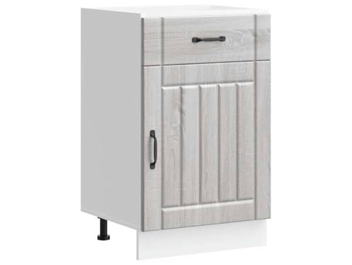 HKTMGDNG Küchen-Unterschrank Lucca 50x46x81,5 cm Grau Sonoma Kompakter Küchenbeistellschrank mit Schublade, verstellbaren Füßen und pflegeleichter Oberfläche für die Küche.