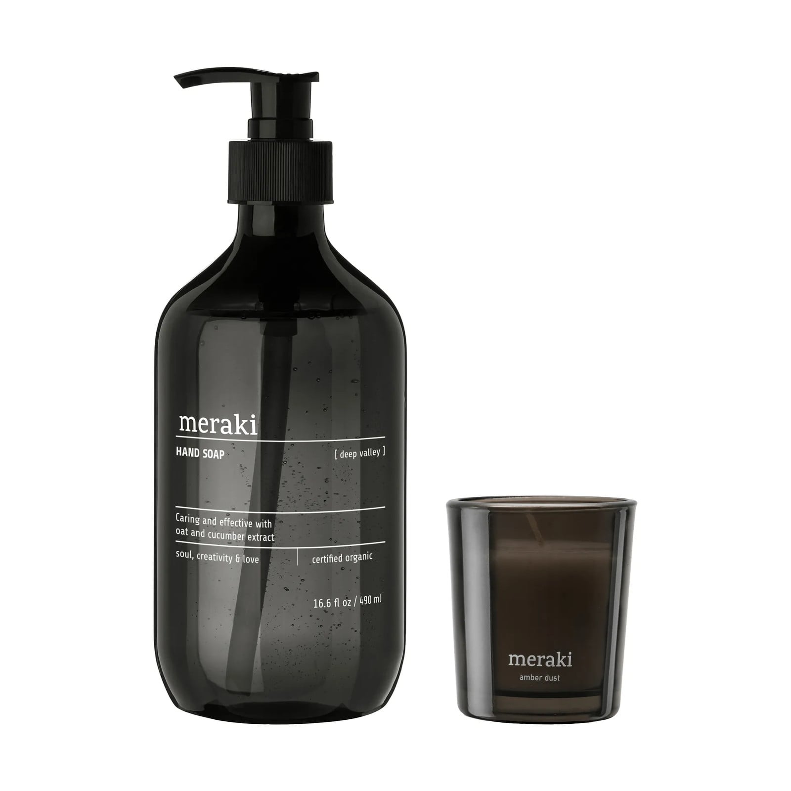 Meraki Geschenkset met Handzeep en Geurkaars Deep Valley - Amber Dust