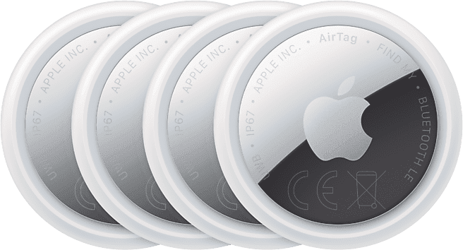 Apple AirTag (2.ª generación), Localizador, Paquete de 4 unidades, Bluetooth, Chip U1, NFC, Plata
