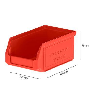 Sichtlagerkasten SSI Schäfer Serie PROFI LF 211, Kunststoff, 0,9 l, rot