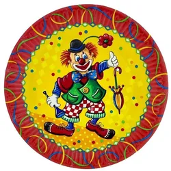 Pappteller Partyteller Einwegteller Clown Kindergeburtstag Feier Party Rund
