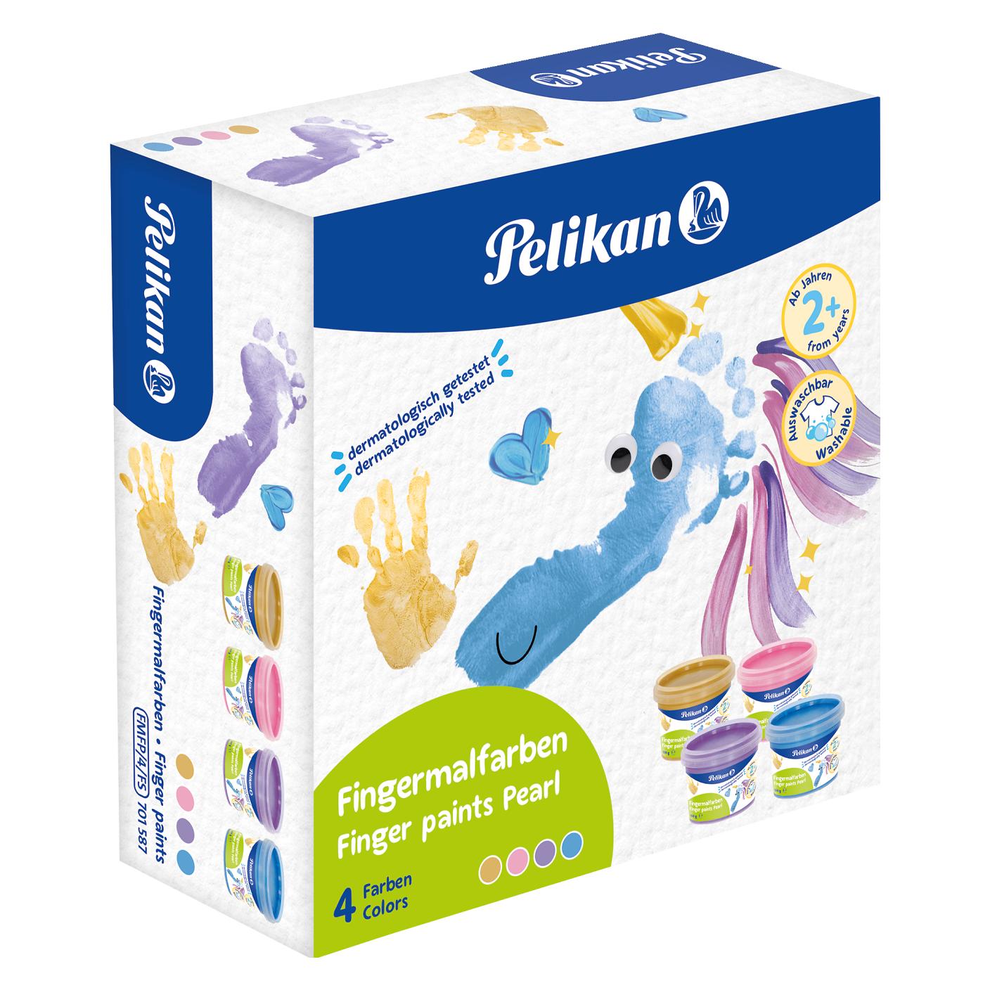 Pelikan Fingerfarbe Fingermalfarben Pearlfarben FMFP 4 Stück in FS (701587)