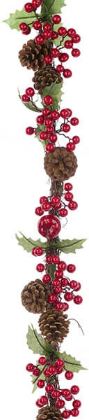 Floralsilk 182cm Berry Pinecone Garland