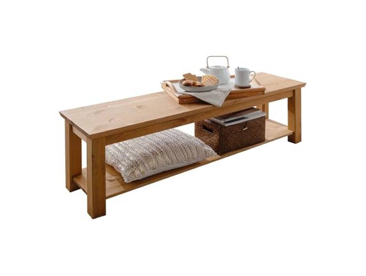 Lomadox Schlafzimmer Bank Bettbank, Kiefer massiv eichefarben geölt