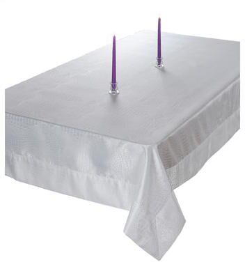Violet Linen Crocodile False Luxurious Damask Pattern Tablecloth
