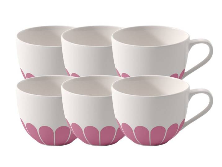 Villeroy & Boch Tasse Fleur cassis Kaffeetasse 0,16l Set6, Premium Porcelain