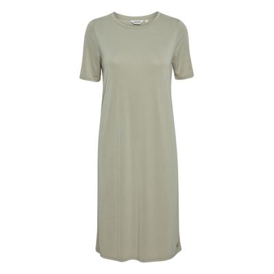 Shirtkleid OXMO "Shirtkleid OXBrinja", Damen, Gr. M, N-Gr, grün (seagrass), Obermaterial: 64% Modal CMD. 36% Polyester PES., Kleider Shirtkleid