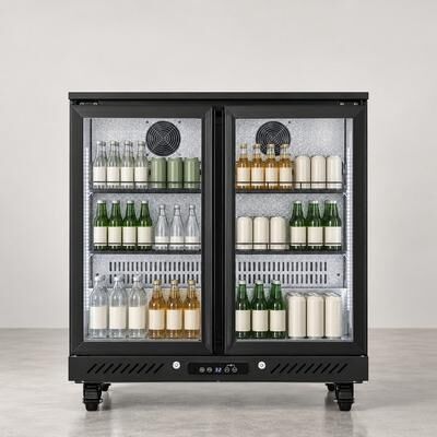 Yeego 35.43 inch Commercial Bar Counter Beverage Refrigerator with Tempered Glass and Adjustable Shelves