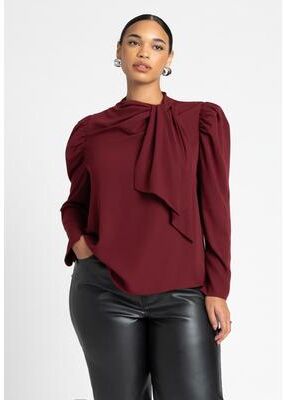 Plus Size Women's Drape Front Blouse by ELOQUII in Zinfandel (Size 28)