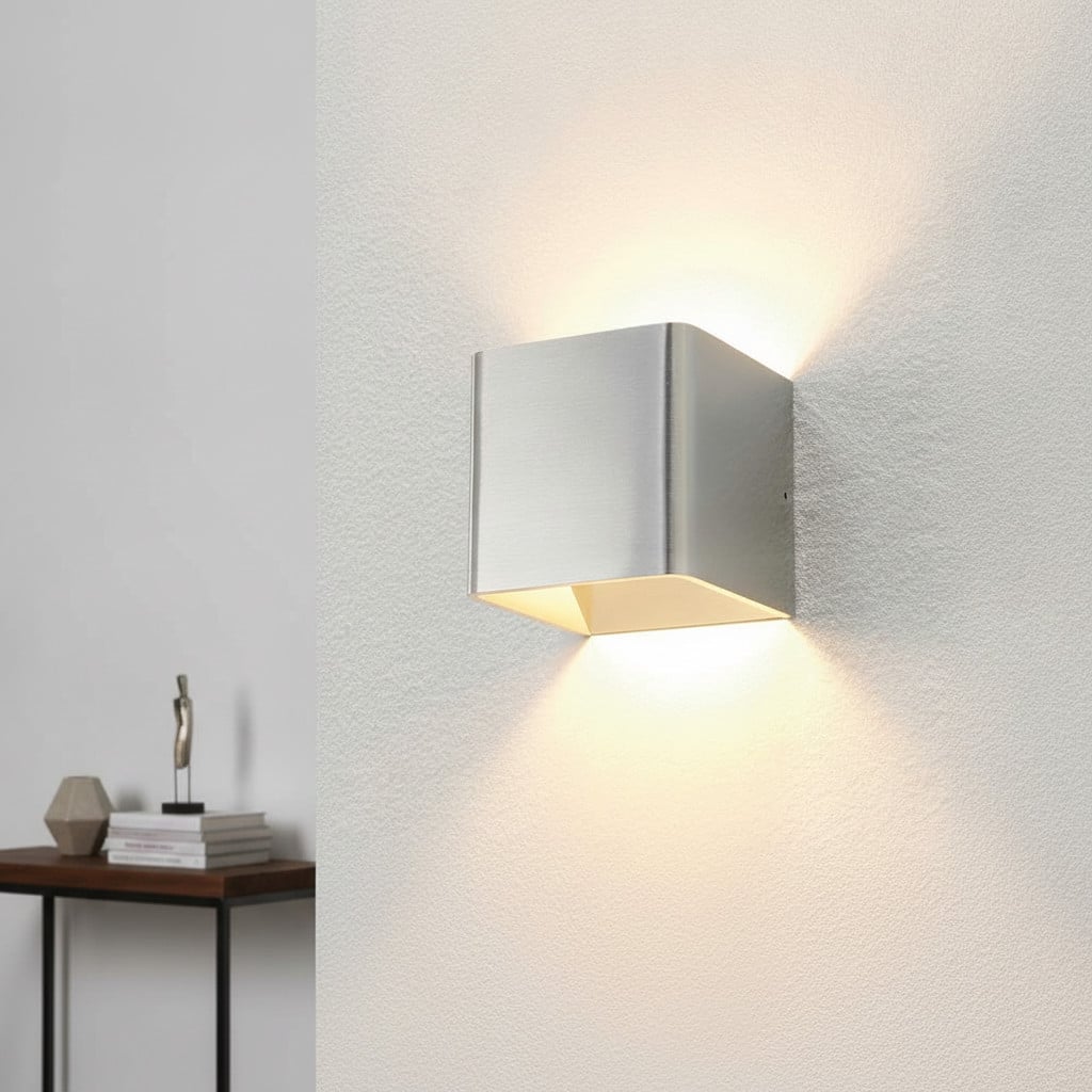 Artdelight Fulda Led Wandlamp Up & Down - Grijs Aluminium - 10 x 10 cm