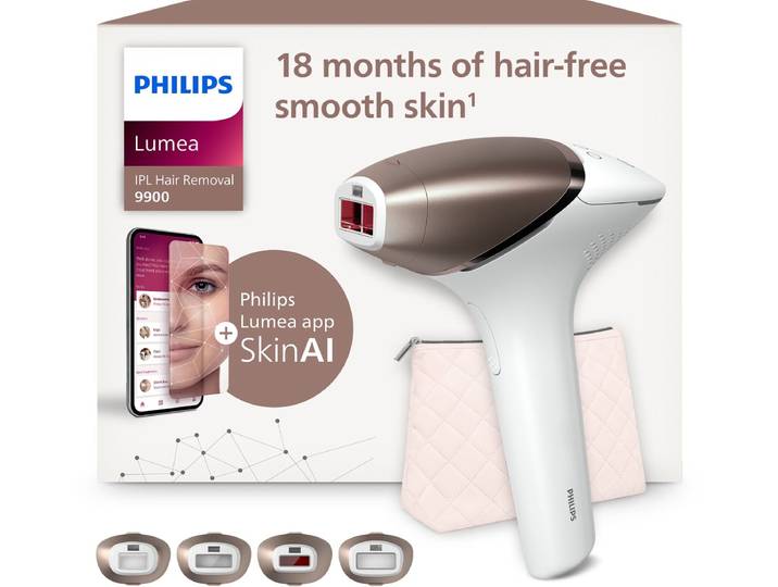 Philips Lumea IPL 9900 Series - IPL Ontharingsapparaat - AI haarvermindering analyse - 4 opzetstukken - BRI951/01
