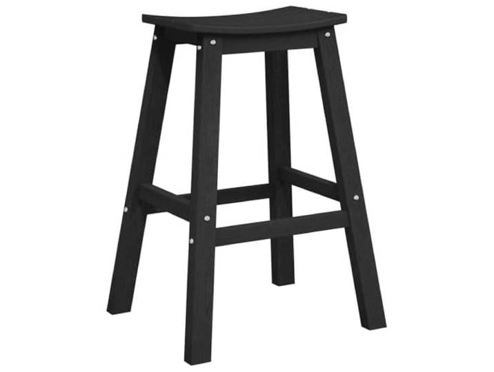 HKQWPBF Barhocker 2er Set Schwarz HDPE 52 x 43 x 73,5 cm Garten 2er Set, HDPE, modernes Design, für Garten und Terrasse, einfache Montage