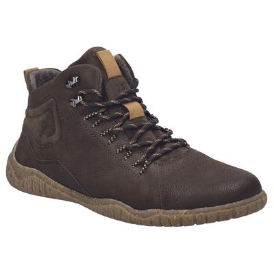 Barfußschuh JOSEF SEIBEL "Wallace 03", Herren, Gr. 46, braun (dunkelbraun), Leder, Schuhe Barfußschuh, Schnürboots in Weite G (=weit)