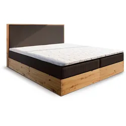 BOXBETT VERDON 180x200 cm mit Matratze und Topper - Braun