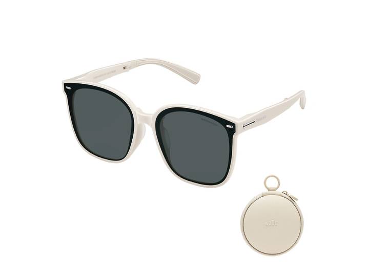 Beneunder FD421 lunettes de soleil pliantes à très grande monture, verres anti-éblouissement UV400, monture légère couleur blush, modèle blanc pour conduite et voyage