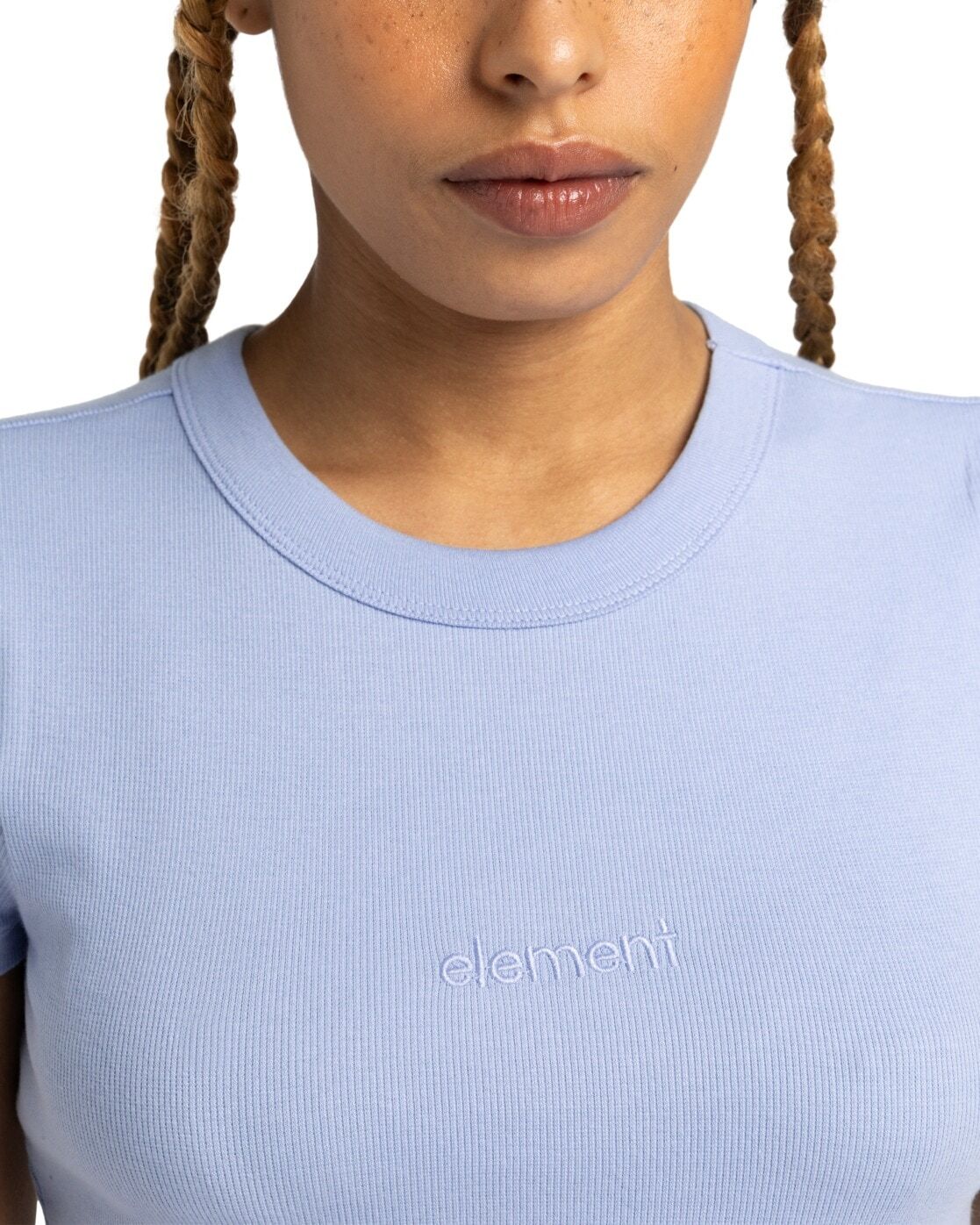 T-Shirt ELEMENT "Yarnhill", Damen, Gr. M, blau (blau heron), Obermaterial: 95% Baumwolle, 5% Elasthan., Shirts T-Shirt blau heron M