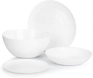Luminarc Ammonite White Glass Dinnerware Set of 19 for 6