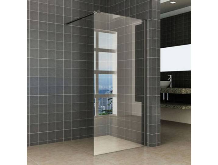 Wiesbaden Graffic Inloopdouche 120x200cm - Nano Safety Glass - Mat Zwart
