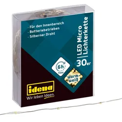 Idena Lichterkette 30er Micro LED, 3.2 m silber