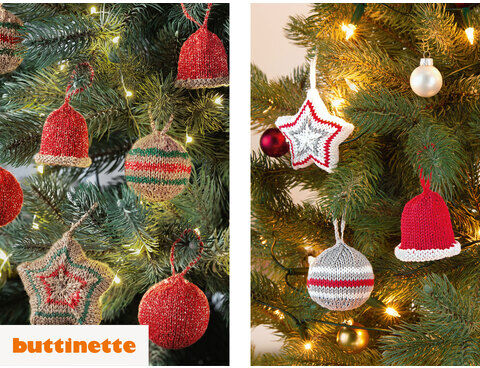 Strickanleitung – Christbaumschmuck-Set aus Woll Butt Camilla oder Glow