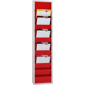 Eichner Werkstattplaner 9019-00201-05, für 10 x A4, einreihig, aus Metall, rot, 31,5 x 128 cm