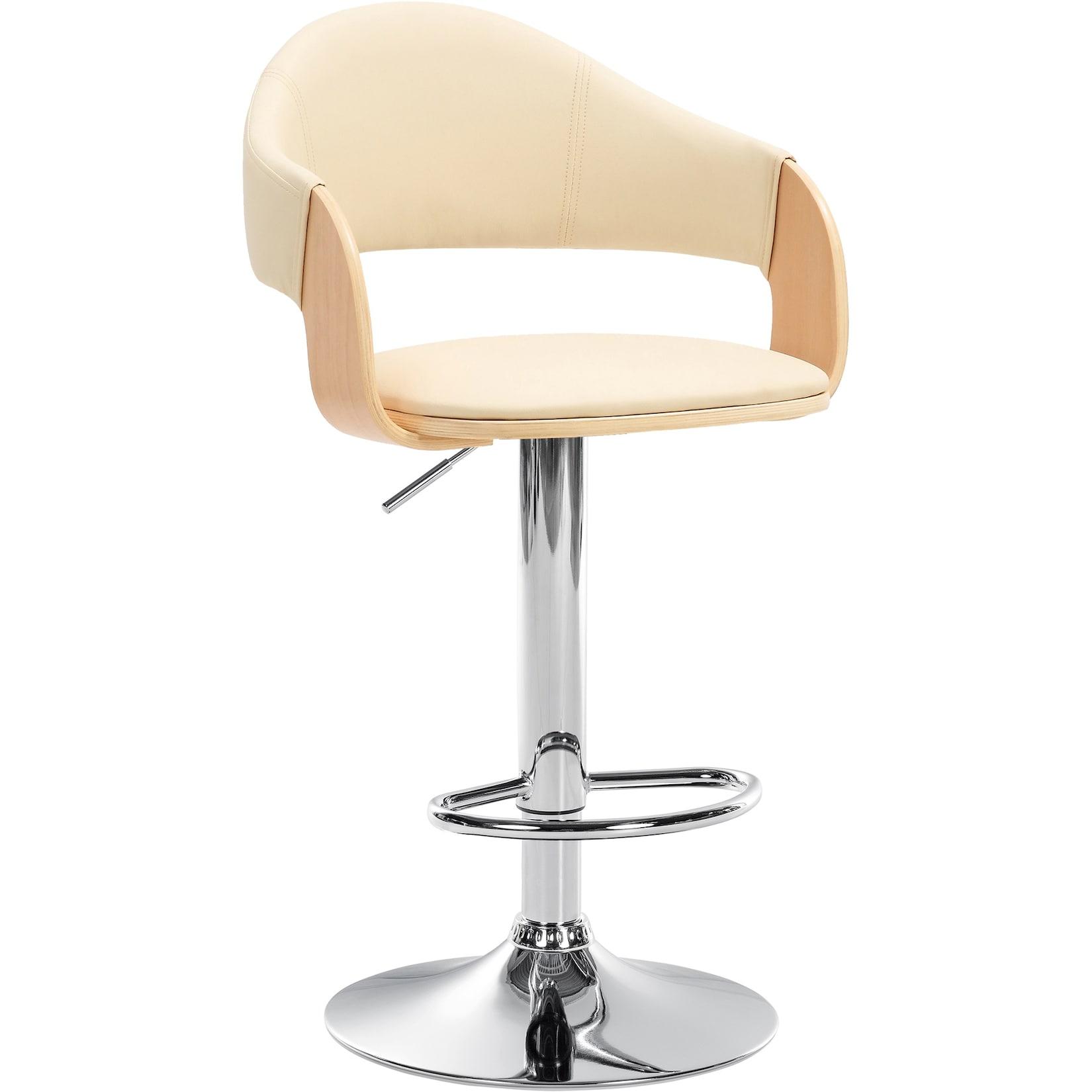 CLP Barhocker Nilse Kunstleder chrom Farbe: natur/creme, Gestell Farbe: chrom