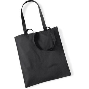 Westford-Mill Einkaufstasche W101 Bag for Life, black, aus Baumwolle, faltbar, mit Henkeln, 38 x 42 cm