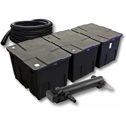 SunSun, Brunnen + Gartenteich, 3-Kammer Filter Set 90000l mit 24W UV 3er Serie Teich Klärer 5m Schlauch